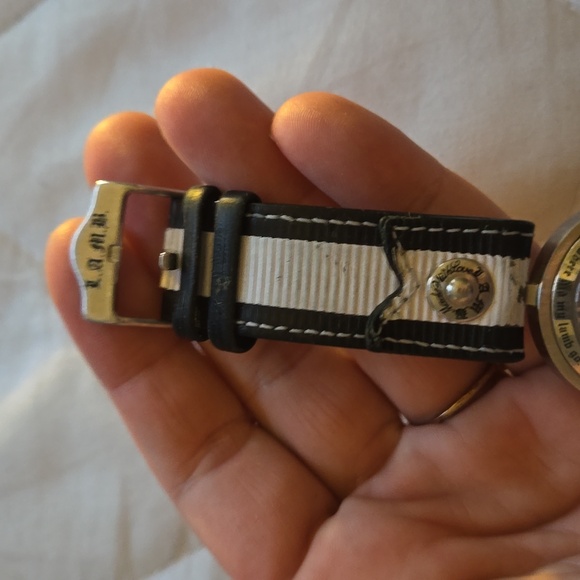 L.A.M.B. x Gwen Stefani Leather & Silver Coin Dial Rocker Quartz Watch - Picture 4 of 10